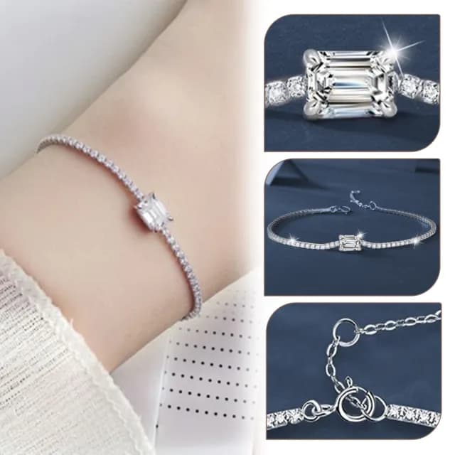 【MoonDy】雙11 純銀手鍊 女生手鍊 莫桑石手鍊 排鑽手鍊 鑲鑽手鍊 抗過敏手鍊 S925手鍊