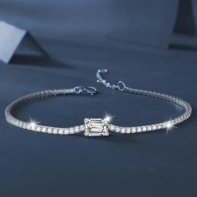 【MoonDy】雙11 純銀手鍊 女生手鍊 莫桑石手鍊 排鑽手鍊 鑲鑽手鍊 抗過敏手鍊 S925手鍊