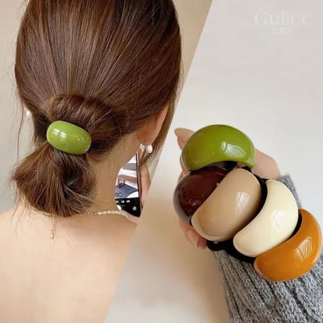 【Gulicc】簡約弧形 糖果色髮圈 隨機2入(雙十 萬聖節 生日 髮飾 頭飾 馬尾 髮夾 禮物)