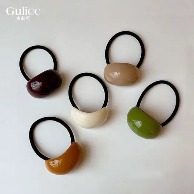 【Gulicc】簡約弧形 糖果色髮圈 隨機2入(雙十 萬聖節 生日 髮飾 頭飾 馬尾 髮夾 禮物)
