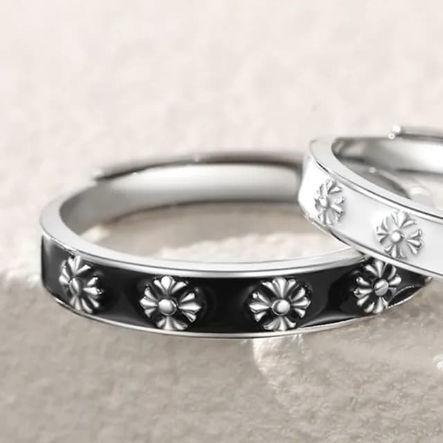 【巴黎精品】現貨+預購 頂級925純銀戒指婚戒女鑽戒開口戒子情侶對戒尾戒情人節禮物(鳶尾花男女飾品a1li80)