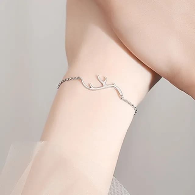 【巴黎精品】現貨+預購 頂級925純銀手鍊情侶手鏈女首飾情人節禮物(森系一鹿有你情侶手鍊男女飾品a1li56)