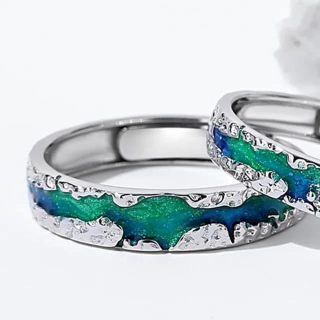 【巴黎精品】現貨+預購 頂級925純銀戒指婚戒女鑽戒開口戒情侶對戒尾戒情人節禮物(漸變極光男女飾品a1li40)