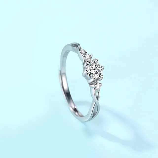 【巴黎精品】現貨+預購 頂級925純銀戒指婚戒女鑽戒開口戒情侶對戒尾戒情人節禮物(0.5克拉男女飾品a1li29)