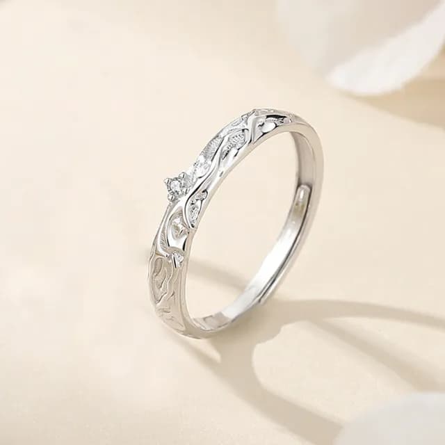 【巴黎精品】現貨+預購 頂級925純銀戒指婚戒女鑽戒開口戒子情侶對戒尾戒情人節禮物(岩溶摯愛男女飾品a1li2)