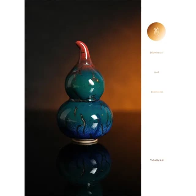 【新川】鈞瓷小葫蘆茶寵(文創家居擺飾 創意鈞瓷茶寵 葫蘆造型雅致 文青茶席搭配)