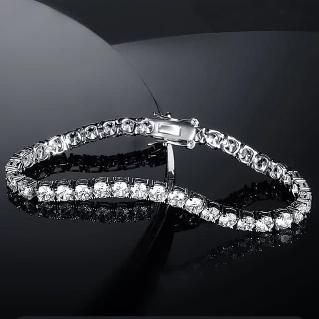 【LEEHER】雙11 莫桑鑽手鍊/純銀手鍊/鑲鑽手鍊/滿鑽手鍊/純銀手鍊/排鑽手鍊/手鍊/高級感