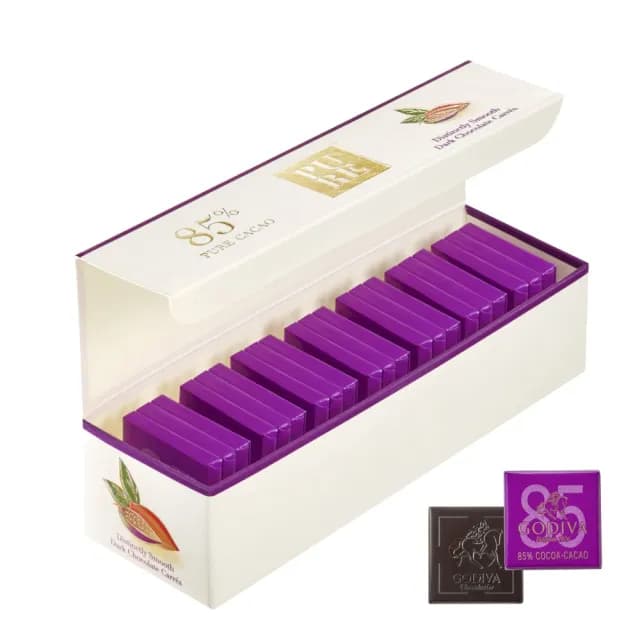 【GODIVA官方直營】片裝85%黑巧克力禮盒21片裝二入組(生日禮、情人節、聖誕節)