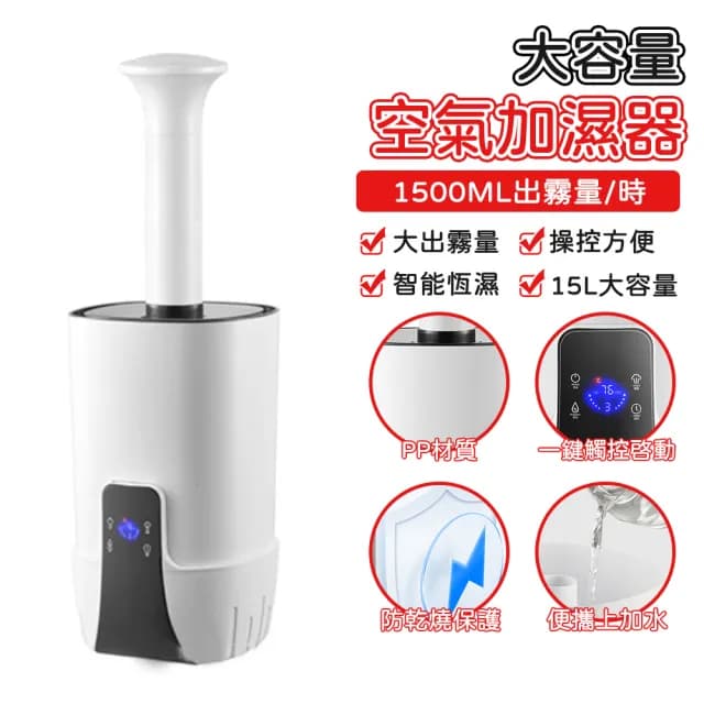 【Loha 樂活家】15L空氣加濕器(大霧量 造霧器 水霧機 水氧機 噴霧器 霧化器 商用加濕器 果蔬生鮮霧化器)