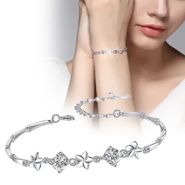 【KT DADA】雙11 小花手鍊 抗過敏手鍊 純銀手鍊 莫桑石手鍊 女生手鍊 飾品 五葉草手鍊