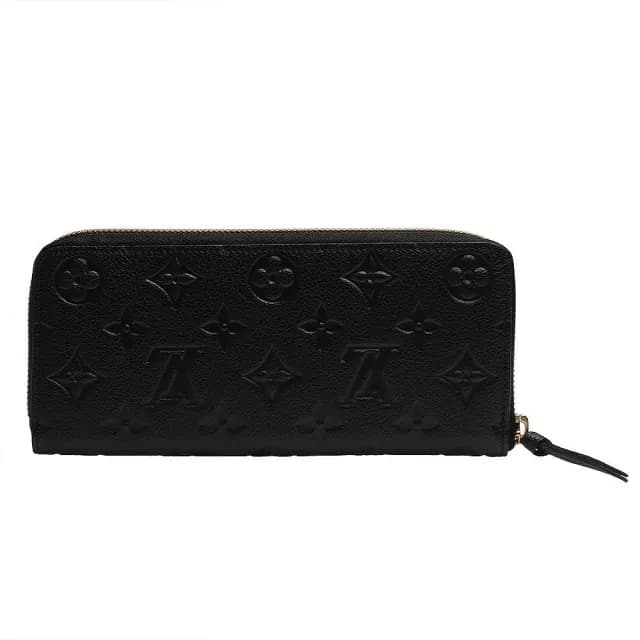【Louis Vuitton 路易威登】CLEMENCE 壓花滿版老花 星空黑 拉鍊長夾 錢包(M60171)