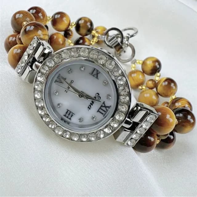 【Penny珮妮】鑲嵌虎眼石手錶鍊(母親節 情人節 送閨蜜 生日禮物 交換禮物 送女友 尾牙 新年 結婚)