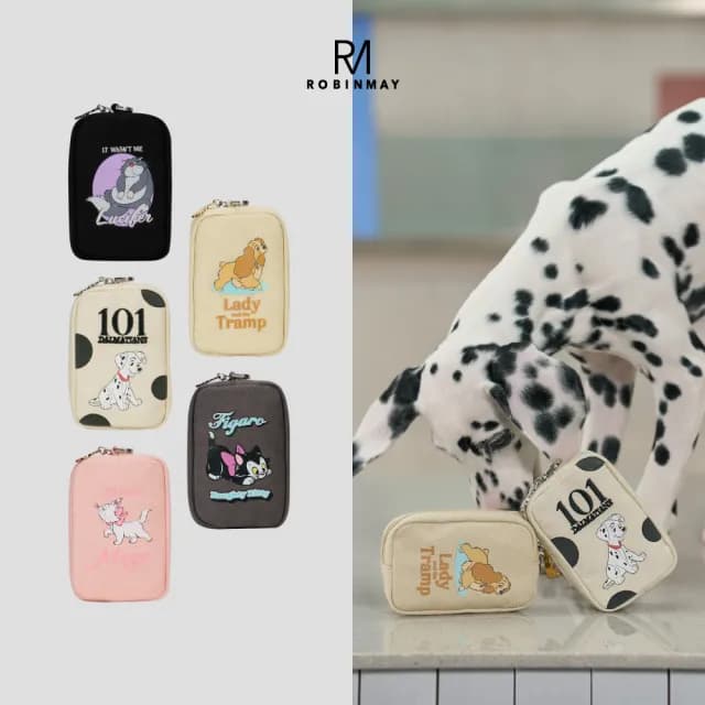 【ROBINMAY】小方磚零錢包 迪士尼貓狗系列(雙11/拉鍊封口/多色任選)