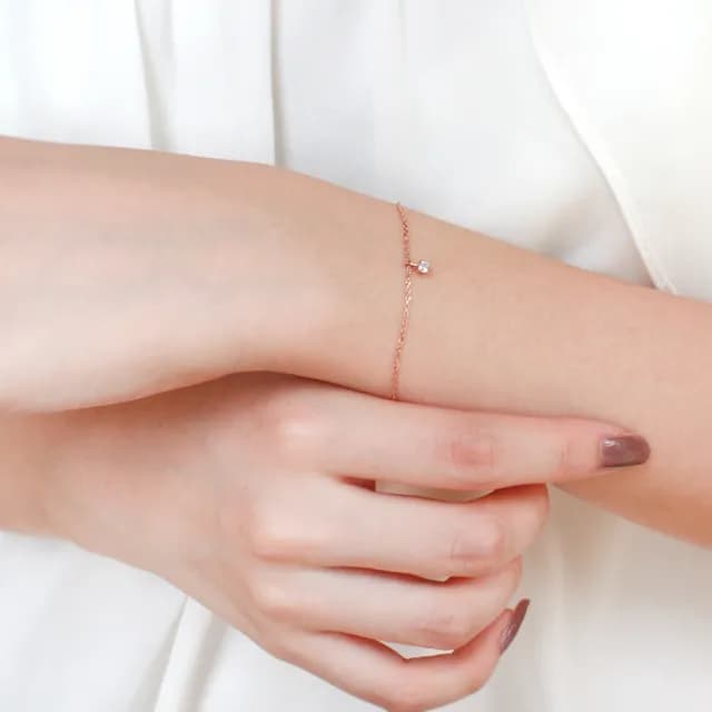 【ALUXE 亞立詩】10K金 鑽石手鍊 心意 BR0201(3色任選)