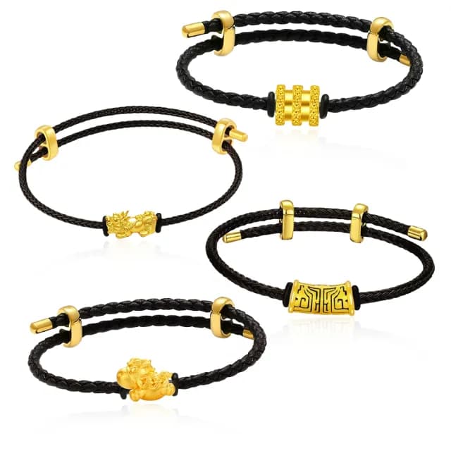 【Prisme】黃金手鍊 送禮男生 9999純金墜飾手環 多款(金重：約0.08錢±0.03)