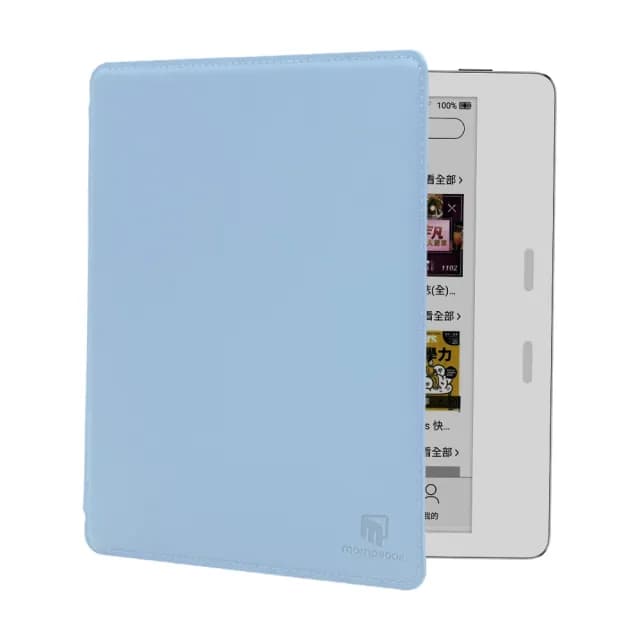 【momoBOOK】 7吋 彩色電子書/電子閱讀器+晨霧藍保護套組