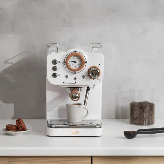 【Planit 百藍尼】半自動義式膠囊兩用咖啡機(超越萬元咖啡機的極致享受 珍珠白)