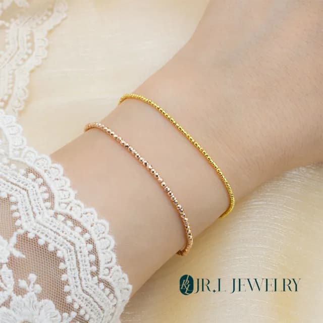 【JR.L金瑞利珠寶】雙11 18K玫瑰金 閃耀光芒K金手鍊(18K玫瑰金手鍊)