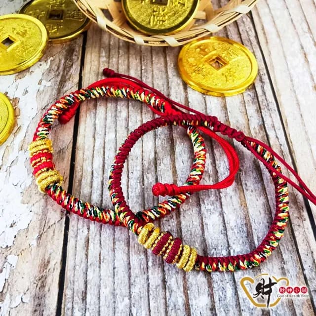 【財神小舖】開運吉祥 金剛結五色線編織手鍊 兩款任選(已開光 轉運 護身 保平安)
