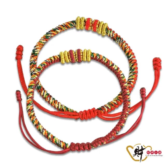 【財神小舖】開運吉祥 金剛結五色線編織手鍊 兩款任選(已開光 轉運 護身 保平安)