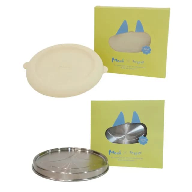【Moek X Jesper】不鏽鋼/矽膠碗蓋(餐碗 三色碗 學習餐具 兒童餐具)