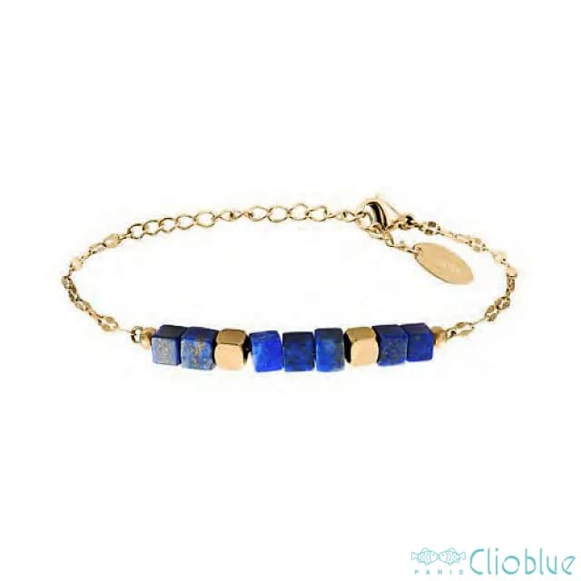 【CLIO BLUE】金磚純鋼手鍊-虎眼石/純鋼金/青金石  Myclio系列金色手鍊(法國巴黎品牌/純鋼)