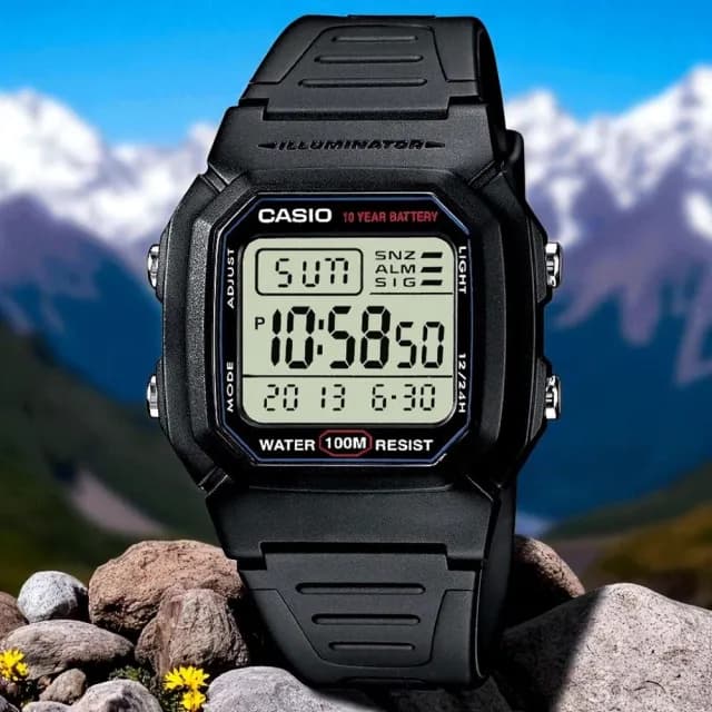 【CASIO 卡西歐】W-800H-1A 當兵 學生 運動首選(防水100米 LED照明電子錶)