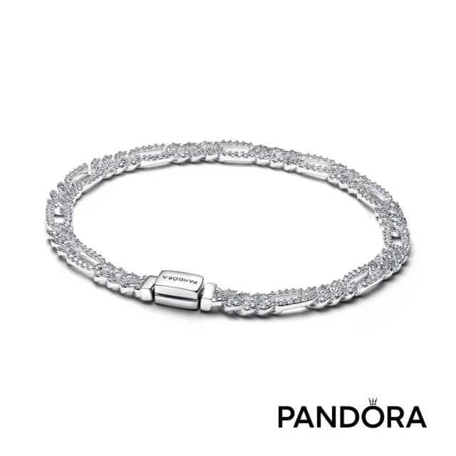 【Pandora 官方直營】橢圓密鑲古巴鏈手鏈