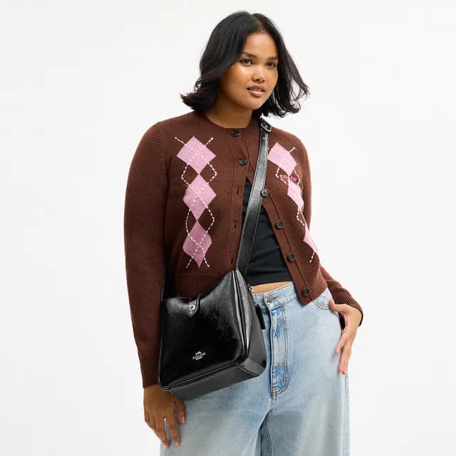 【COACH】蔻馳官方直營 HADLEY多功能斜背手袋 斜背包 側背包 斜挎包-SV/黑色(CCF02)