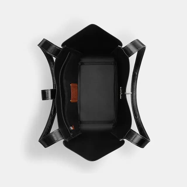 【COACH】蔻馳官方直營 HADLEY旋鎖托特手袋 托特包-SV/黑色(CCF05)