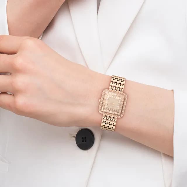 【COACH】Cass 復古方型輕奢晶鑽女錶 手錶-玫瑰金/28mm 禮物 送禮 推薦(CO14504577)