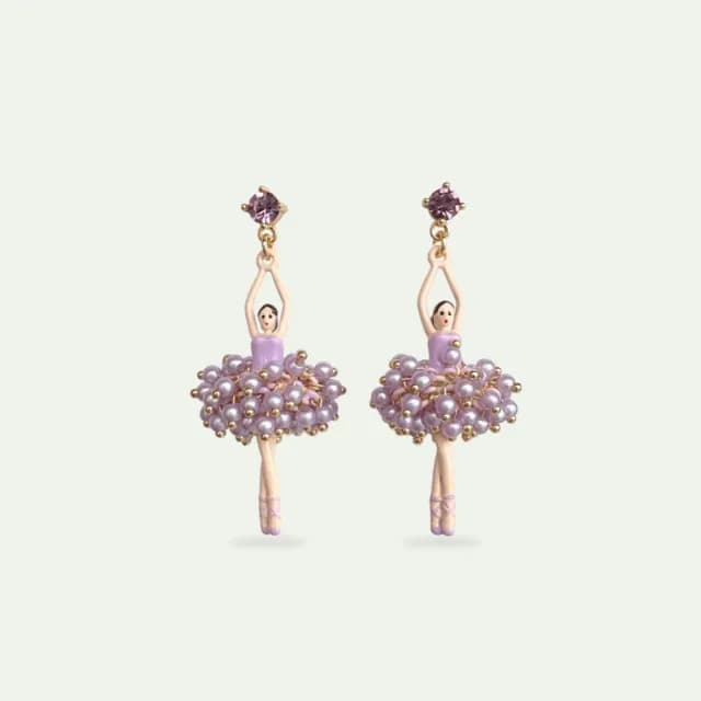 【Les Nereides】芭蕾舞伶-星幕紫耳環