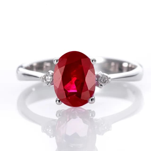 【DOLLY】18K金 緬甸紅寶石鑽石戒指-013(母親節 長輩送禮 交換禮物首選)