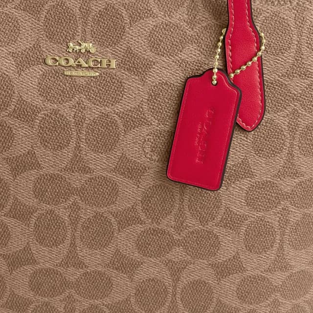 【COACH】蔻馳官方直營 FIONA 經典 SIGNATURE拉鍊托特手袋 托特包-3色任選(CBT18/CW395/CW396)