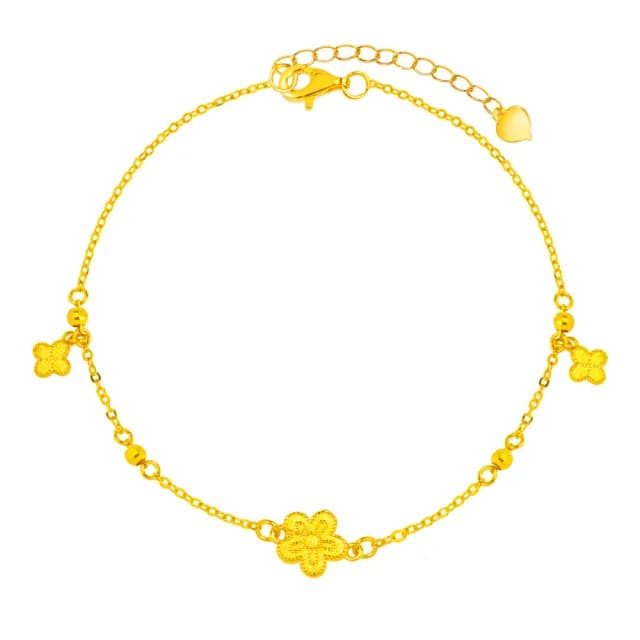 【Just Gold 鎮金店】花漾 黃金手鍊(網路限定)