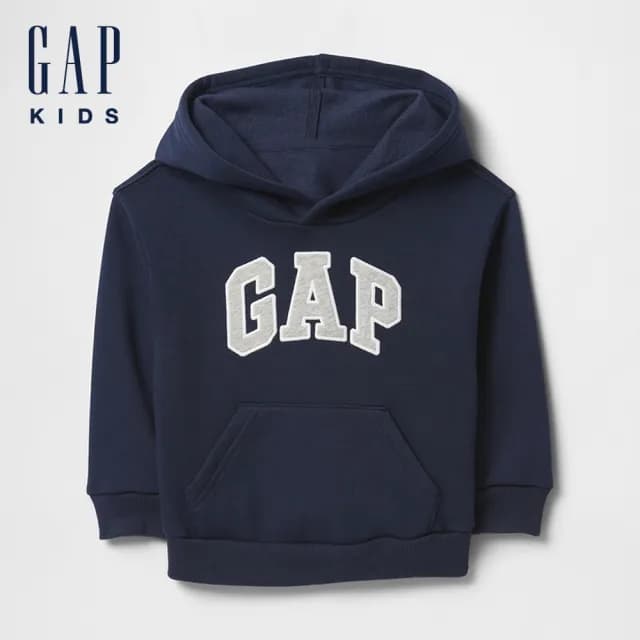 【GAP】男幼童裝 Logo刺繡帽T-多色任選(744326)