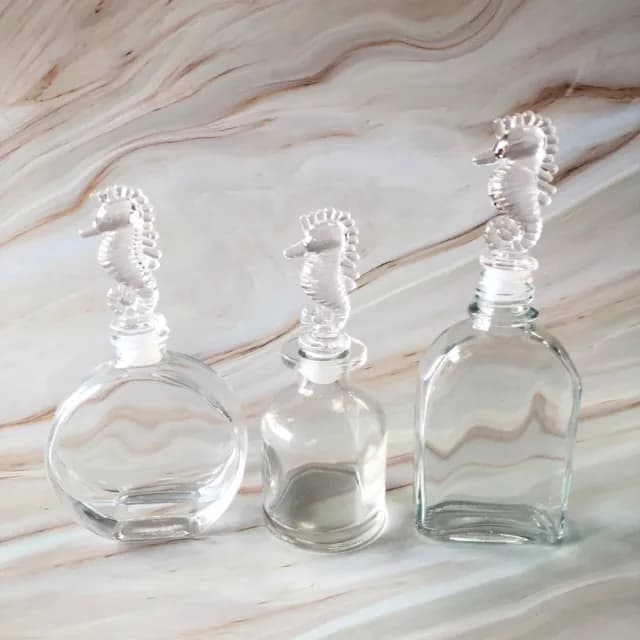 【A-ONE 匯旺】香水瓶 海馬造型瓶蓋 擴香瓶 圓瓶100ml DIY 浮游花瓶 永生花乾花礦物油瓶