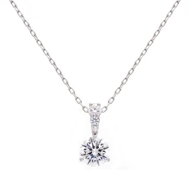 【SWAROVSKI 施華洛世奇】SOLITAIRE 三爪墜鏈(真 品 平 輸)