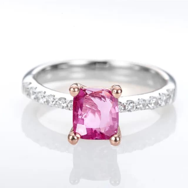 【DOLLY】1.50克拉 無燒斯里蘭卡蓮花藍寶石18K金鑽石戒指-019(母親節 長輩送禮 交換禮物首選)