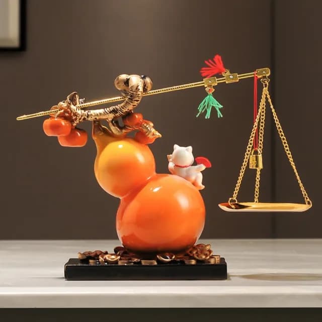 【YIZ TIME】稱心如意葫蘆擺件 新中式風格家居裝飾品(客廳高檔電視酒櫃擺件喬遷禮物)