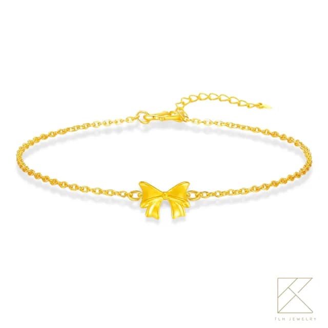 【TLH】雙11 黃金墜手鍊 微笑的約定 純金999 約重0.07錢±0.01(生日禮 情人)