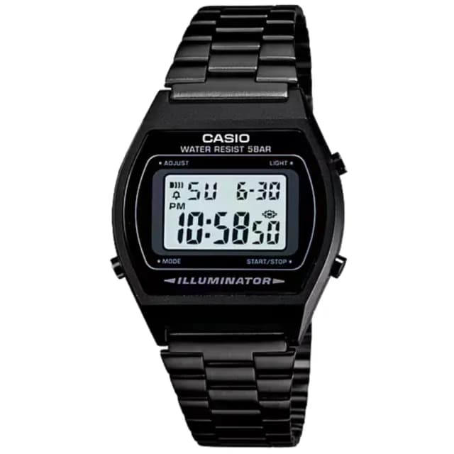 【CASIO 卡西歐】懷舊設計復古造型時尚電子錶 黑 35mm(B640WB-1A)