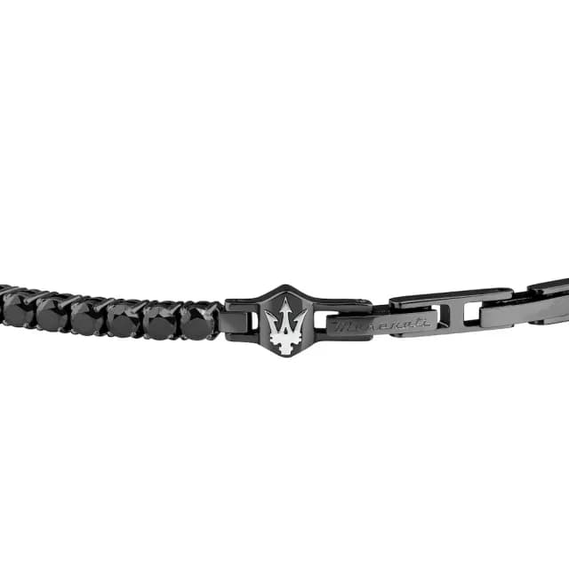 【MASERATI 瑪莎拉蒂】Tennis 星曜恆環不鏽鋼鋼手鍊-槍灰色 JM425AVC08