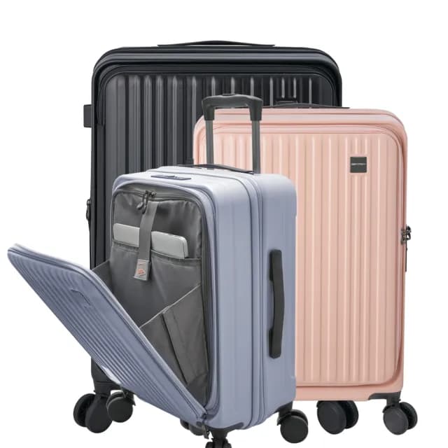 【SINDIP】PC前開行李箱20吋(煞車輕音輪+USB充電+海關鎖+防盜拉鍊+可加大)