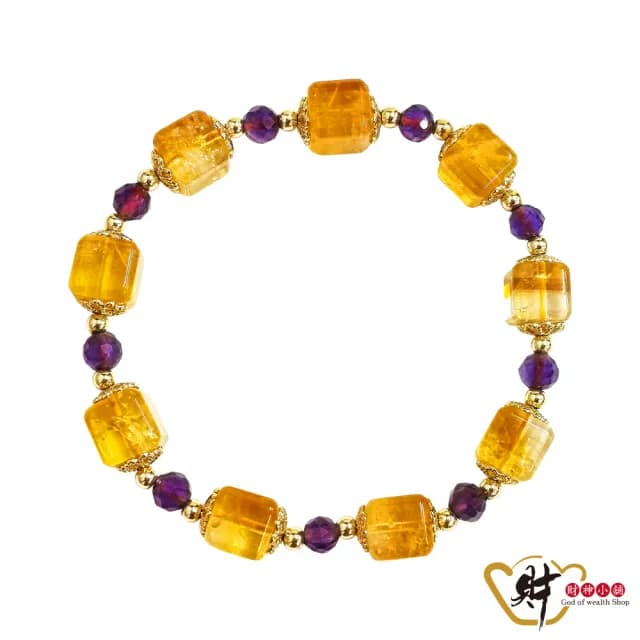 【財神小舖】貴氣雲集-黃水晶方塊手鍊(已開光/開運手鍊/保平安)