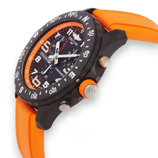 【BREITLING 百年靈】Endurance Pro 石英計時橡膠手錶x橘色x44mm(X82310A51B1S2)