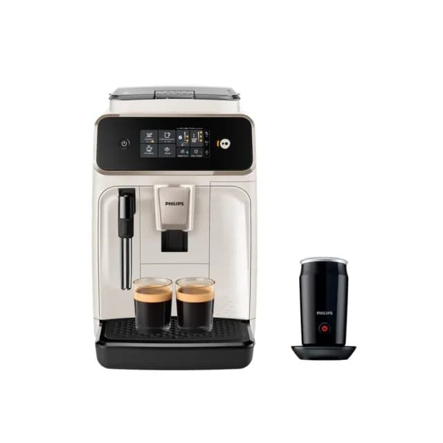 【Philips 飛利浦】2025新機上市 全自動義式咖啡機(EP1221/64)+全自動冷熱奶泡機(CA6500)