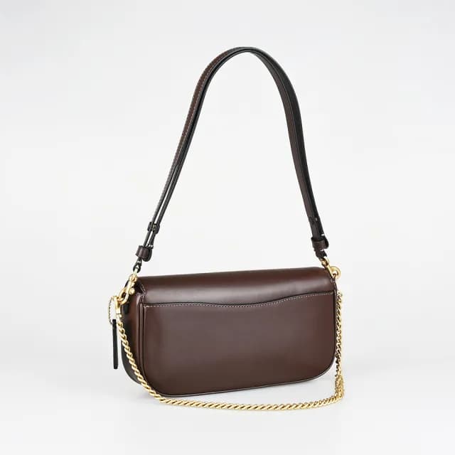 【COACH】COACH BROOK 翻蓋斜背手袋/肩背手提鏈條包(小/楓葉褐)