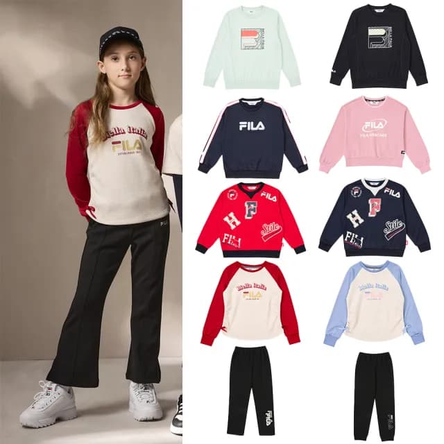 【FILA官方直營】KIDS 童裝 男童/女童 童長袖圓領上衣(任選)