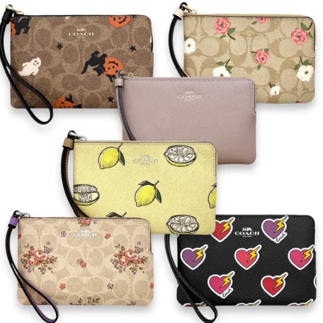 【COACH】經典防刮皮革手拿包/零錢包/證件套(多款)